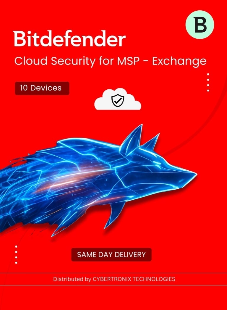 Bitdefender Cloud Security for MSP - Exchange 10 Devices for 1 Year | Digital License | SAME DAY DELIVERY